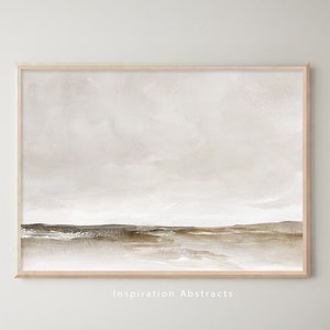 Calming Landscape Painting, 30x40 Wall Art, Neutral Landscape, Light Brown Aesthetic, Acrylic Painting, Minimalist Art, Large Printable Art