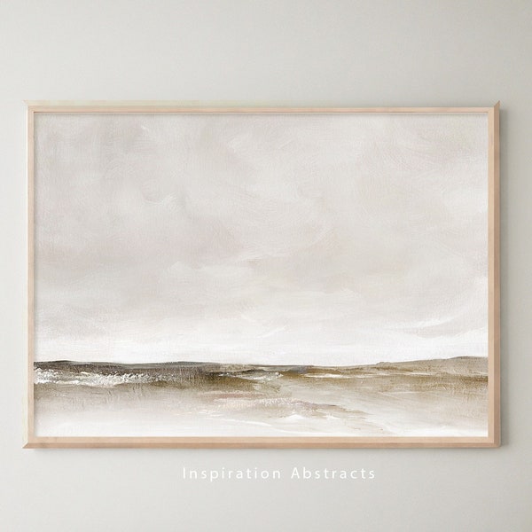Calming Landscape Painting, 30x40 Wall Art, Neutral Landscape, Light Brown Aesthetic, Acrylic Painting, Minimalist Art, Large Printable Art