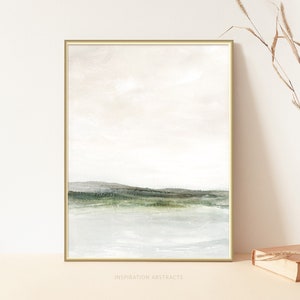 Calming Landscape Painting, Lake House Decor, Zen Wall Art, Abstract Painting, Printable Art