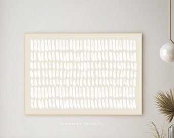 Lámina minimalista en beige y blanco, arte imprimible, arte mural zen, arte abstracto, arte mural neutro, decoración japonesa, arte mural moderno