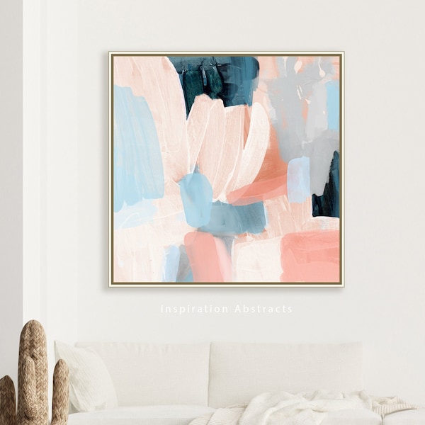 Large Abstract Painting With Pastel Tones, Modern Wall Art, Printable Wall Art, Acrylic Painting, Contemporary Art, Bedroom Decor