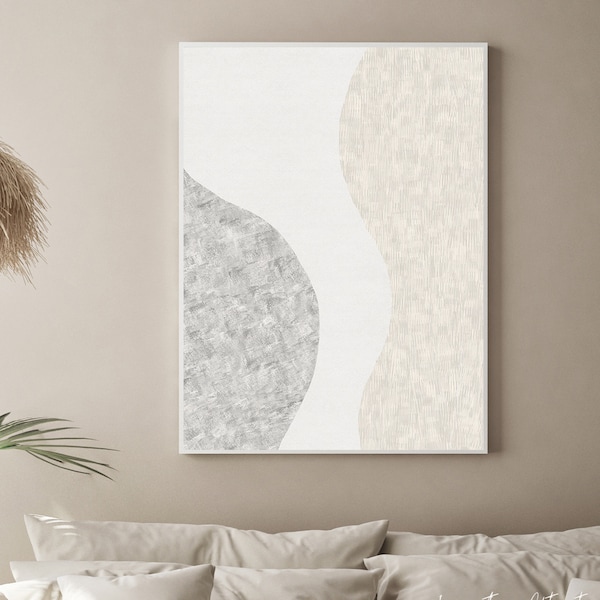 Grey Beige Wall Art Etsy