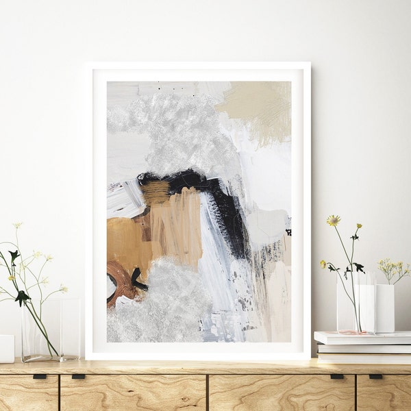 Large Abstract Art, Neutral Abstract Painting, Printable Art, Modern Wall Art, Large Poster Print, Living Room Decor