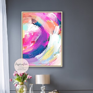 Vibrant Abstract Painting, Purple Wall Art, Printable Art, Abstract Art, 18x24 Art Prints, Modern Art, Mixed Media Art, Acrylic Painting