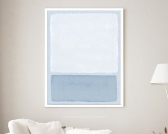 Calming Abstract Painting, Pale Blue Minimalist Art, Rothko-Style Printable Art, Zen Wall Art, Coastal Wall Art, Modern Wall Art