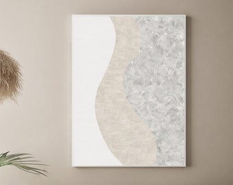 Neutral Wabi Sabi Minimalist Abstract Art Print, Modern Zen Decor (Digital Download)