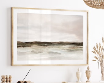 Moody Landscape Painting, 30x20 Printable Art, Abstract Landscape, Acrylic Painting, Minimalist Living Room Art, Instant Download Art