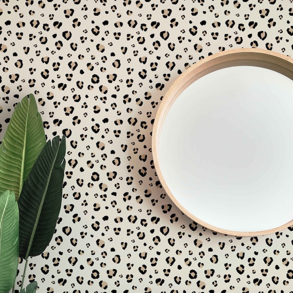 Leopard Print Peel and Stick Wallpaper Etsy