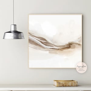 Minimal Abstract Landscape Painting, Modern Zen Wall Art, Neutral Tone Print, Large Minimalist Painting, Printable Wall Art