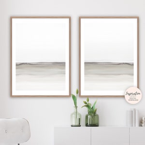 Calming Watercolour Paintings, Set of 2 Prints, Minimal Painting, Modern Wall Art, Living Room Decor, Neutral Decor, Zen Wall Art