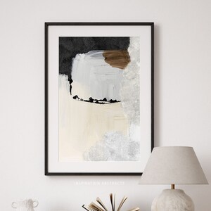 Large Abstract Painting, Neutral Modern Art, Instant Download, Contemporary Art Print, Mixed Media Art, Large Wall Art