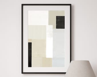 Modern Abstract Art, Neutral Tone Print, Minimalist Print, Instant Download, Geometric Wall Art, Large Poster Print, Living Room Decor