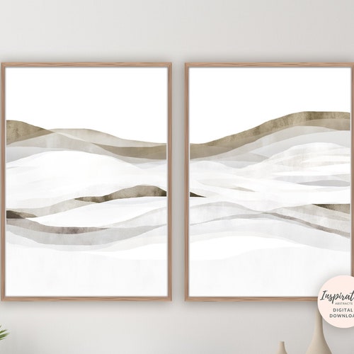 Set of Two Minimal Art Prints Modern Zen Wall Art Etsy
