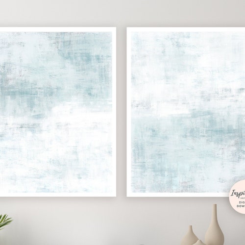 Large Abstract Painting Large Wall Art Blue Wall Art Pale Etsy