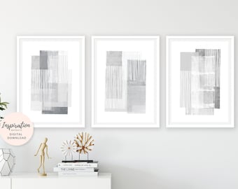 Set of 3 Prints, Modern Wall Art, Scandinavian Art, Abstract Art, 24x36 Art Prints, Printable Art, Geometric Print, 3 Piece Wall Art