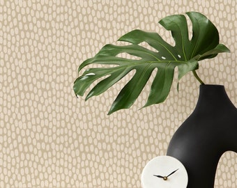 Papel pintado neutro moderno, papel pintado con estampado de manchas beige, revestimientos de paredes ecológicos de primera calidad, sin PVC, preencolados y autoadhesivos.