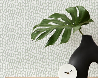 Papel tapiz verde salvia sereno, papel tapiz neutro tranquilo, revestimientos de pared con estampados modernos, autoadhesivo, pegar en la pared y rociar la pared