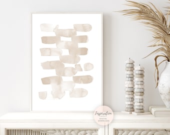 Minimal Beige Abstract Art with Neutral Tones, Printable Modern Wall Art, Large Minimal Art, Minimalist Watercolour Print, Boho Decor