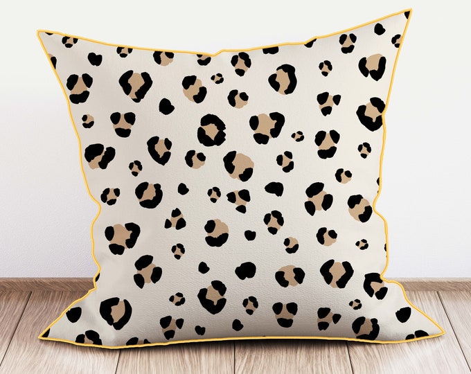 Leopard Print Cushion, Animal Print Cushion, Leopard Print Gift, Teenage Bedroom Decor, Decorative Pillow, Unique Leopard Decor