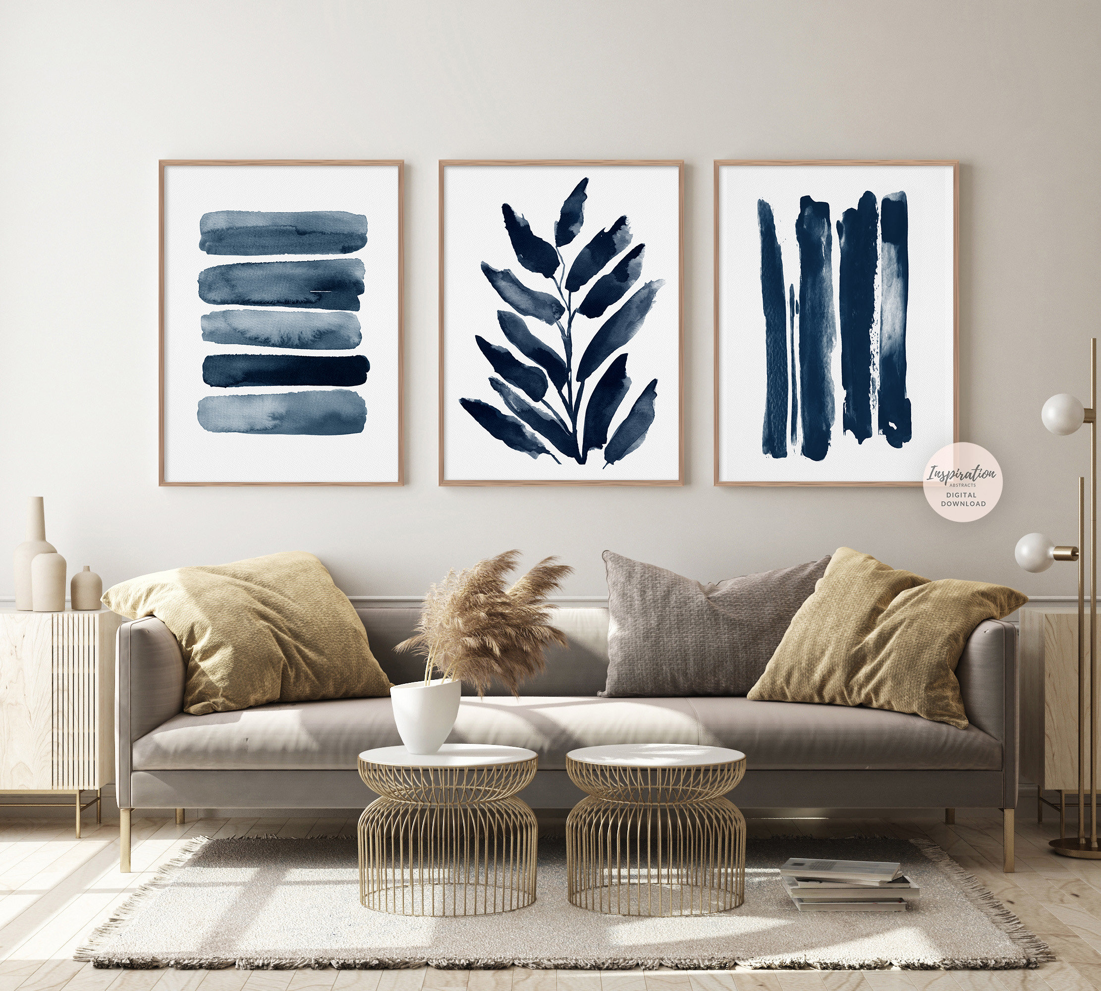 Minimal Gallery Wall  Set 3 Piece Wall  Art Printable Art 