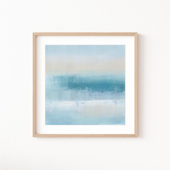 Abstract Coastal Wall Art | Blue and Sand Minimalist Print | Textured Printable Coastal Decor | Modern Abstract Poster | Digital Download