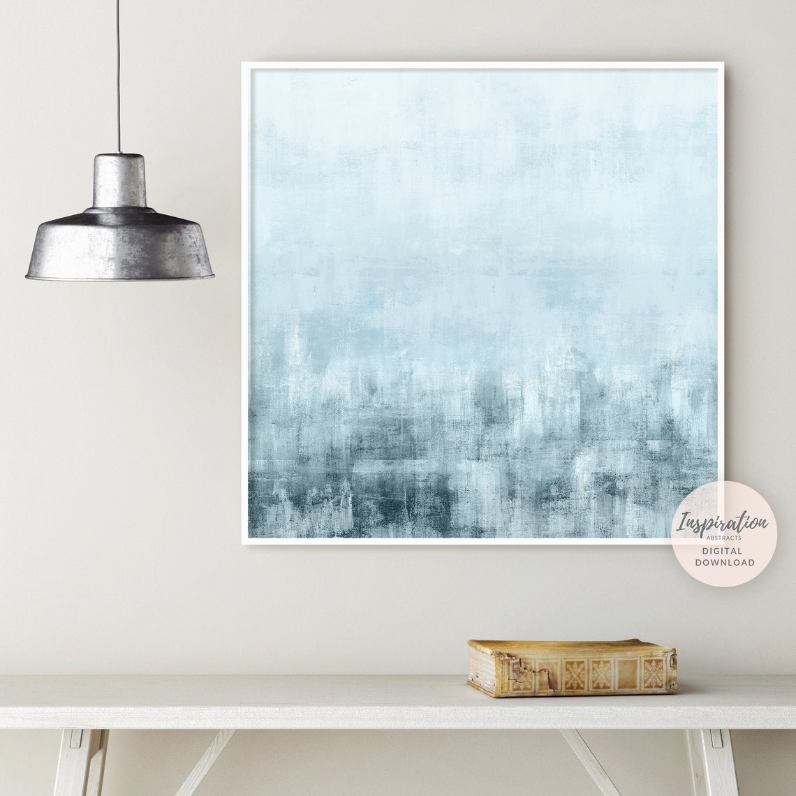 Large Abstract Painting Large Wall Art Blue Wall Art Pale Etsy
