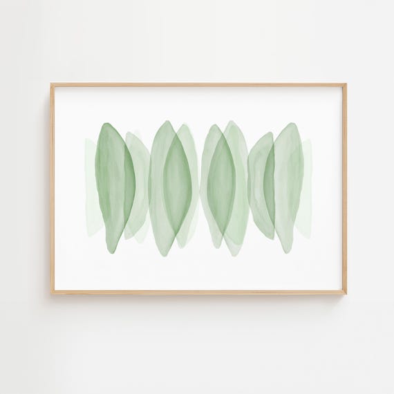 Sage Green Printable Abstract Art, Large Modern Painting, Calm Wall Art, Simple Minimal Poster, Peaceful Green Art Print, 40X30 Wall Art
