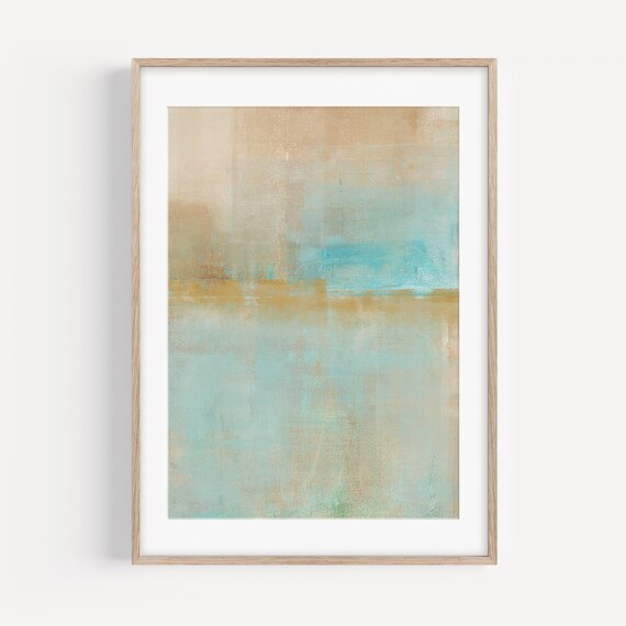 Modern Wabi Sabi Wall Art | Printable Earthy Brow, Blue & Yellow Abstract Art | Minimalist Textural Decor | Large Digital Download Art