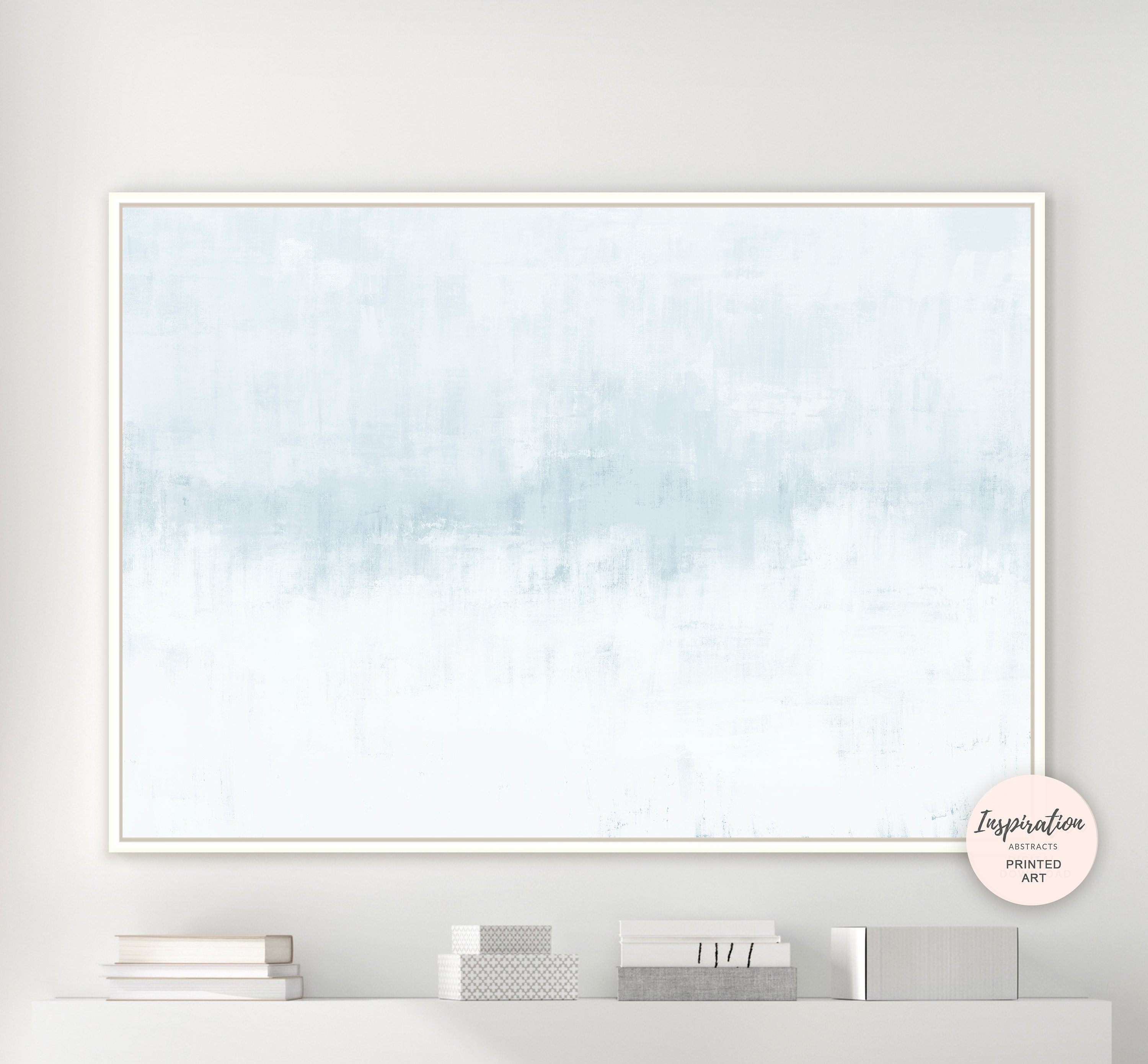 Pale Blue Wall Art Minimal Canvas Art Zen Wall Art Large Etsy