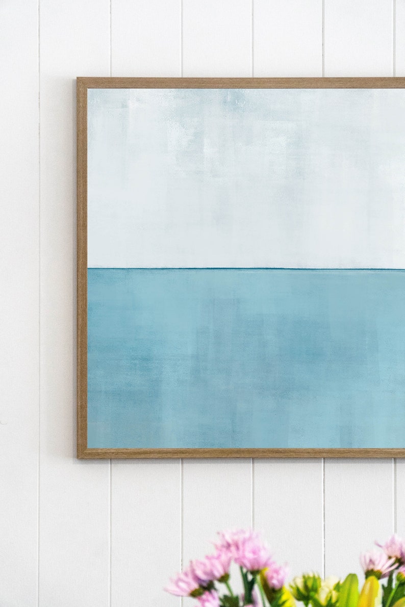 Large Abstract Art Blue Grey Wall Art Beach House Art - Etsy