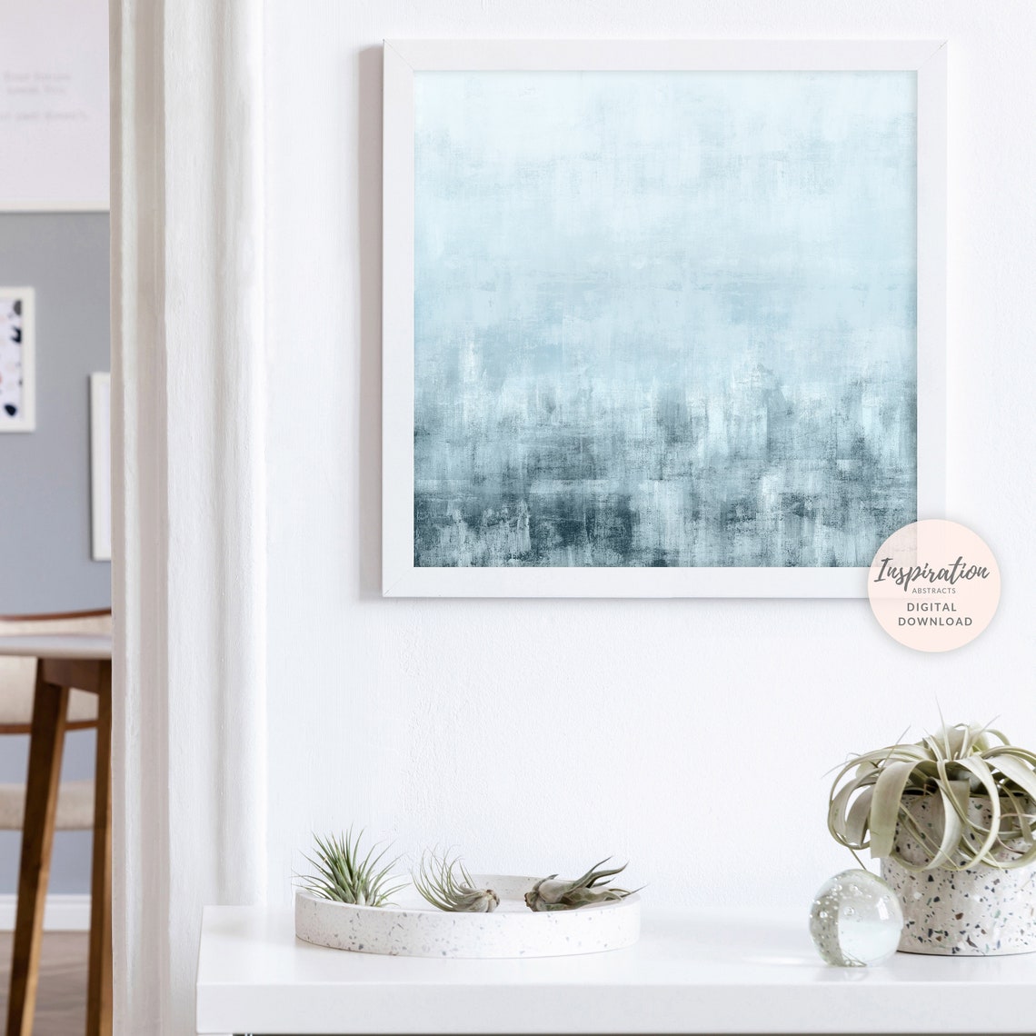 Large Abstract Painting Large Wall Art Blue Wall Art Pale Etsy