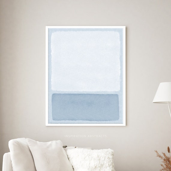 Calming Abstract Painting, Pale Blue Minimalist Art, Rothko-Style Printable Art, Zen Wall Art, Coastal Wall Art, Modern Wall Art