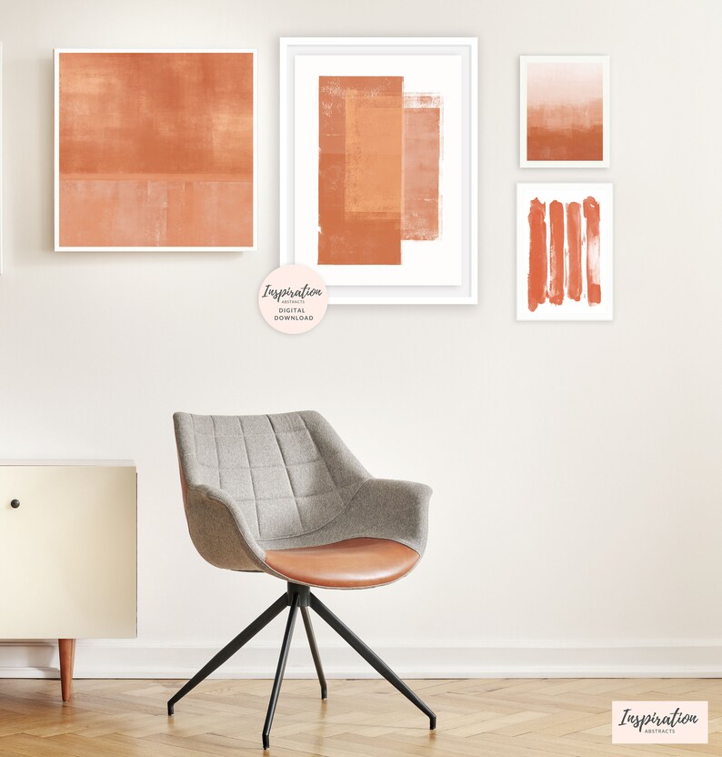 Large Abstract Art Burnt Orange Print Minimal Painting Etsy UK