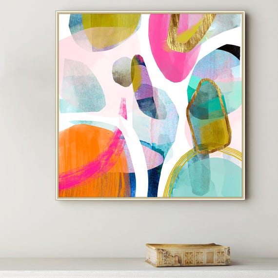 Colourful  Large Abstract Painting, Printable Art, 30x30 Art, Abstract Wall Art,  Digital Prints, Mixed Media Art, Modern Art
