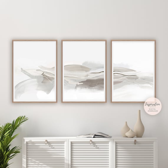 Minimal Abstract Prints, 3 Piece Wall Art, Minimalist Art, Large Wall Art, Zen Wall Art, Living Room Art, Modern Art Print, Abstract Art Set
