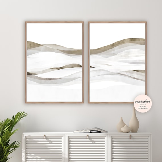 Set of Two Minimal Art Prints, Modern Zen Wall Art, Downloadable Prints, Bedroom Wall Art, Large Wall Art, Wall Art Set, Abstract Art