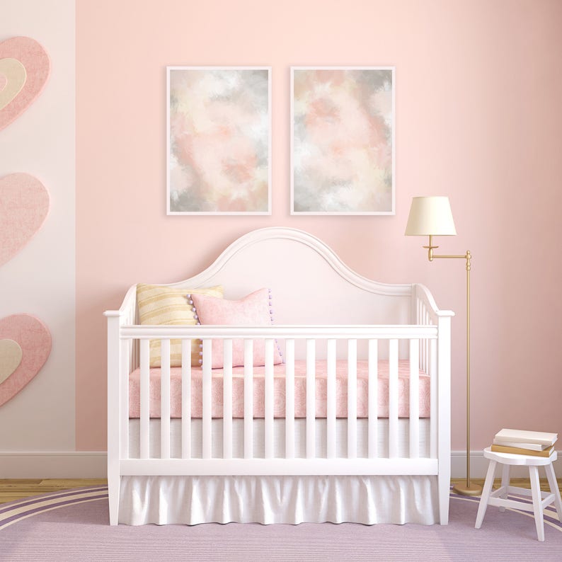 Blush Pink and Grey Wall Art Printable Lounge Wall Art Etsy