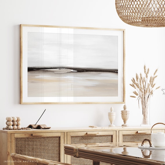 Neutral Landscape Painting, 30x40 Wall Art, Calm Abstract Landscape, Acrylic Painting, Minimalist Abstract Art, Large Printable Art