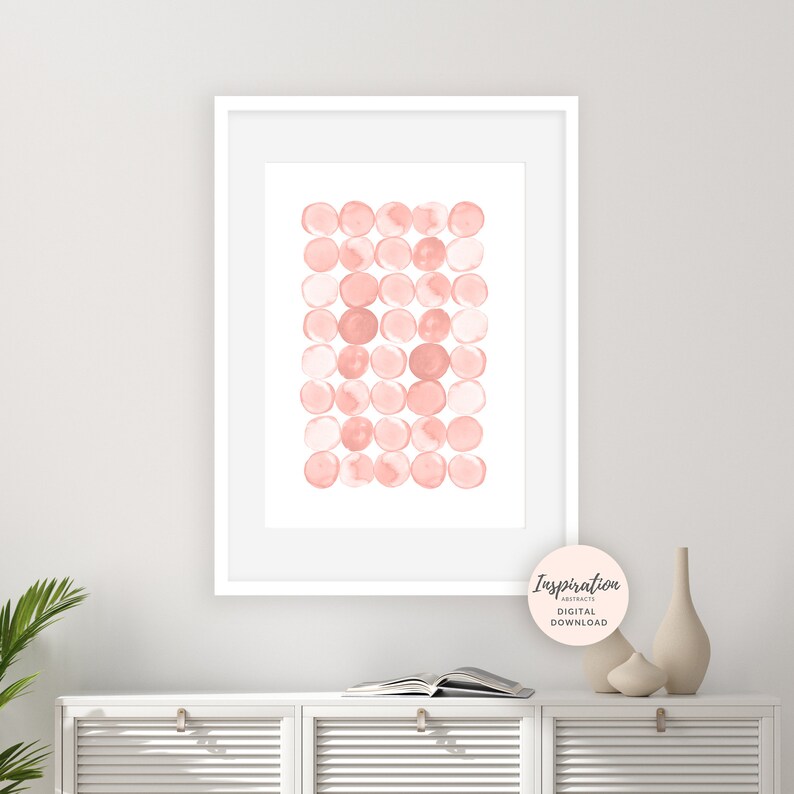 Blush Pink Wall Art Circles Print Minimalist Art Nursery Etsy