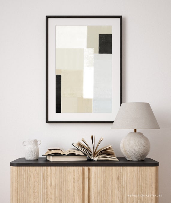 Modern Abstract Art, Neutral Tone Print, Minimalist Print, Instant Download, Geometric Wall Art, Large Poster Print, Living Room Decor