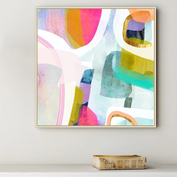 Colourful  Large Abstract Painting, Printable Art, 30x30 Art, Abstract Wall Art,  Digital Prints, Mixed Media Art, Modern Art