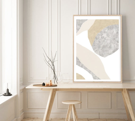 Large Abstract Art, Mid Century Modern Art, Printable Modernist Art, Mixed Media Art, Instant Download