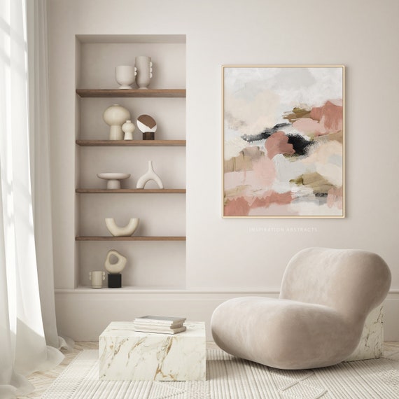 Large Abstract Painting, Printable Mixed Media Art,  Modern Wall Art, Earth Tone Print, Living Room Art, Instant Download Art