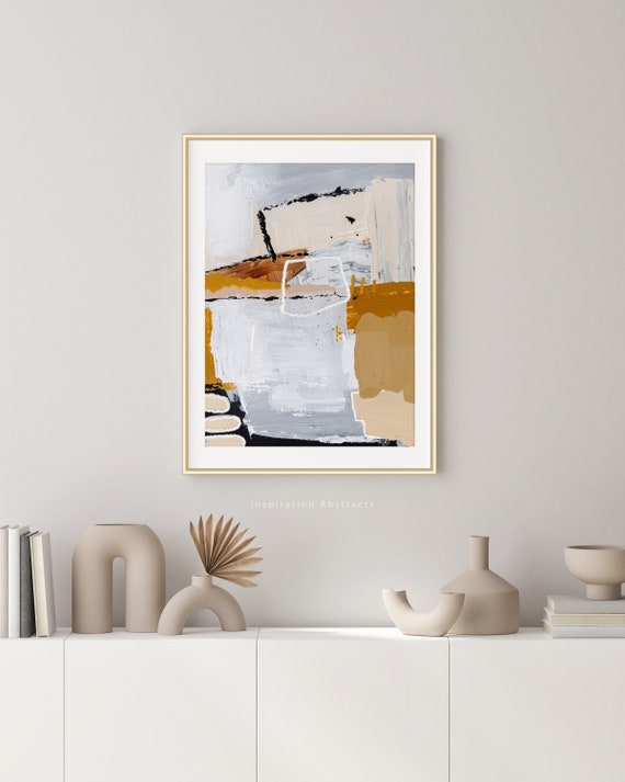 Contemporary Abstract Painting, Instant Download, Acrylic Painting, Neutral Wall Art, Large Printable Wall Art