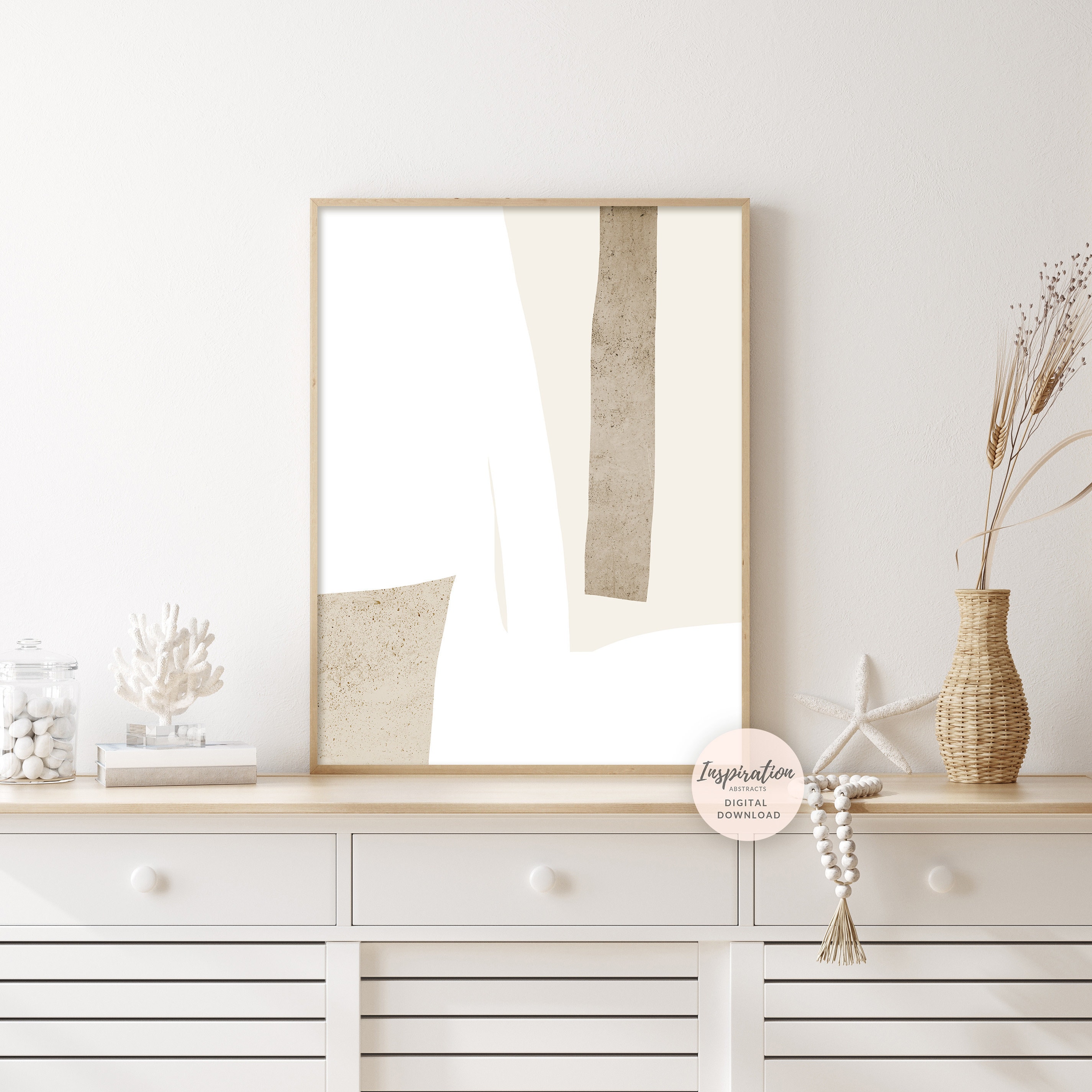 Beige and White Minimalist Wall Art Printable Art Modern Zen Etsy