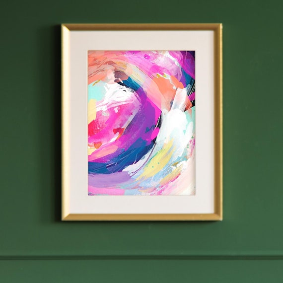 Vibrant Abstract Painting, Purple Wall Art, Printable Art, Abstract Art, 18x24 Art Prints, Modern Art, Mixed Media Art, Acrylic Painting