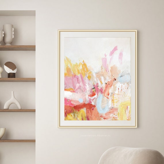 Contemporary Abstract Painting, Vibrant Modern Painting, Colourful Abstract Poster, Girls Nursery Art, Instant Printable Download