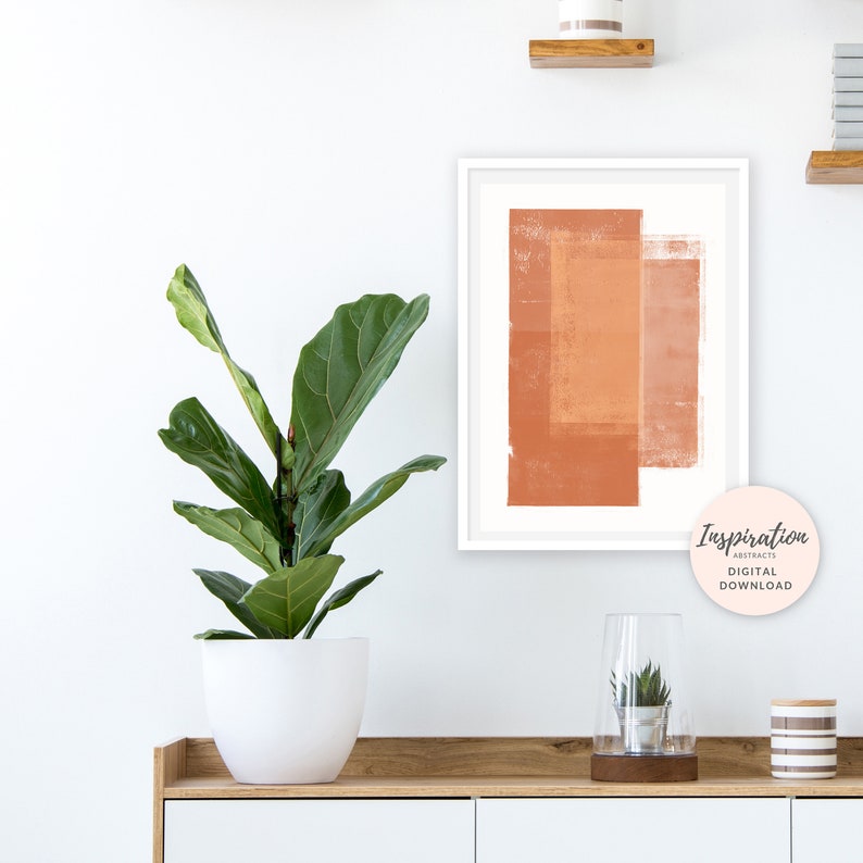 Large Abstract Art Burnt Orange Print Minimal Painting Etsy