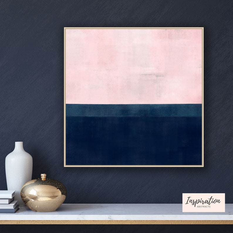 Pink and Navy Abstract Art Large Abstract Print Extra Large Etsy UK