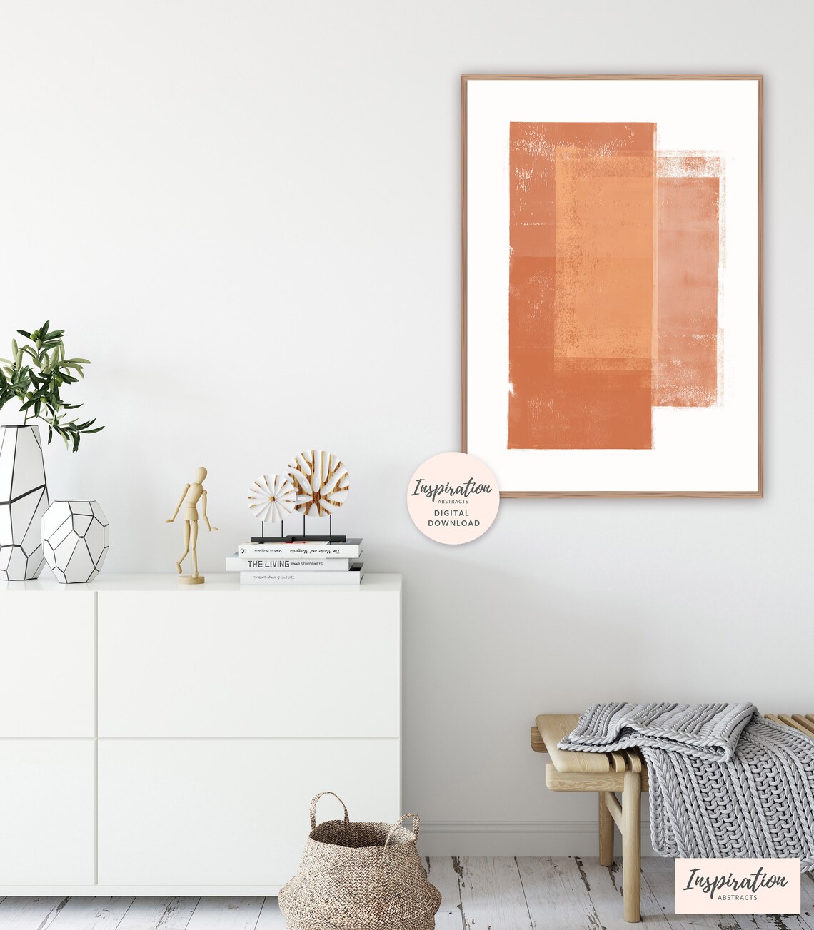 Large Abstract Art Burnt Orange Print Minimal Painting Etsy UK